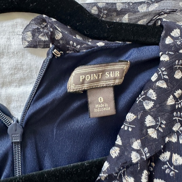 J. Crew Point Sur Sparkle Jumpsuit in Indigo Floral Champagne J1551 (Size 0) - Picture 8 of 10